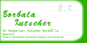 borbala kutscher business card